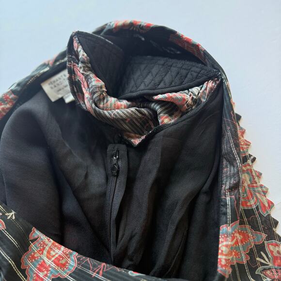 Hemant & Nandita x REVOLVE Zoie Bodysuit Women’s M Black Floral V-Neck black - Picture 8 of 16